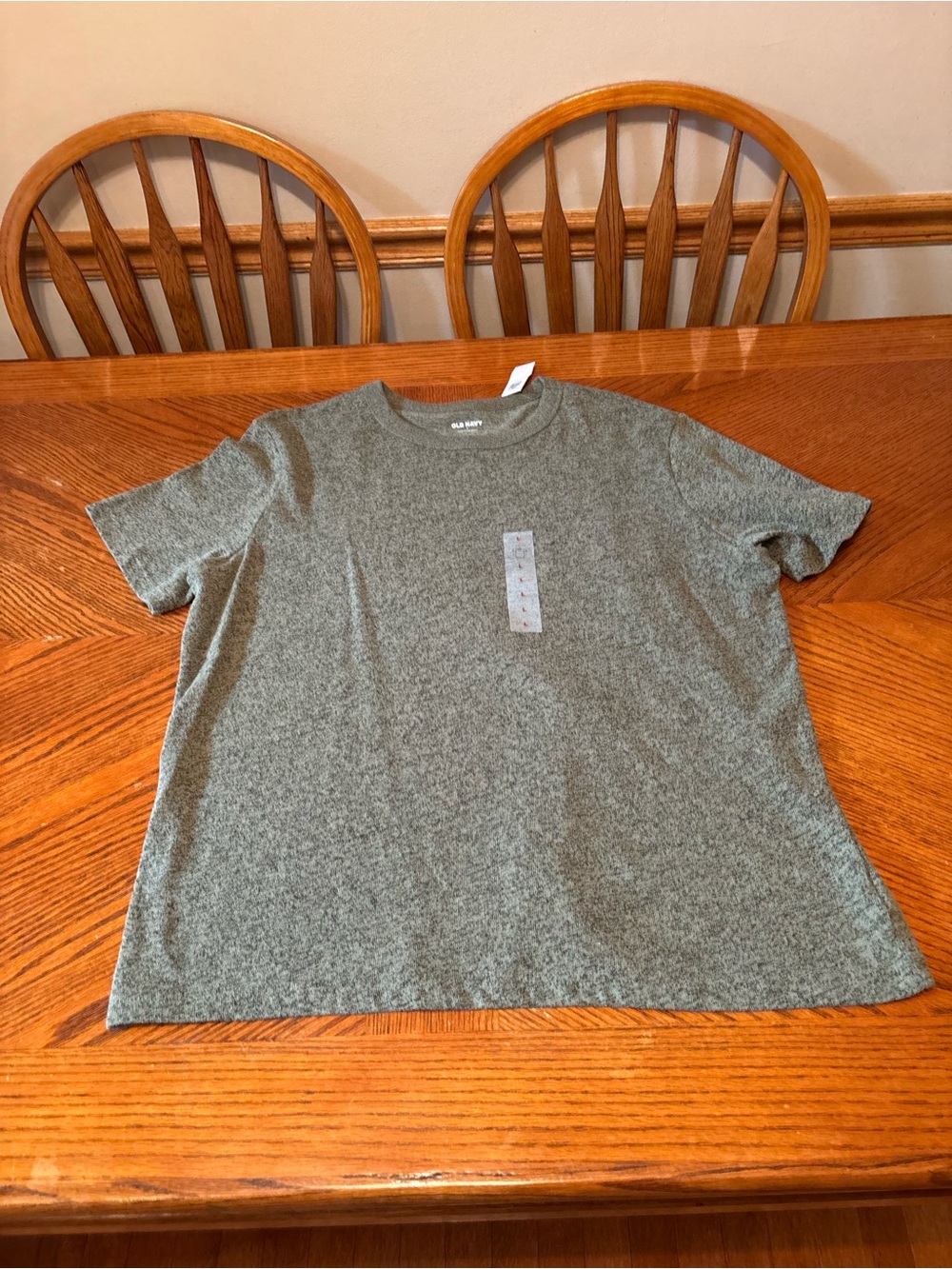 Old Navy Shirt Mens Large NWT Gray Crew Neck Short Sleeve Soft Washed Tee